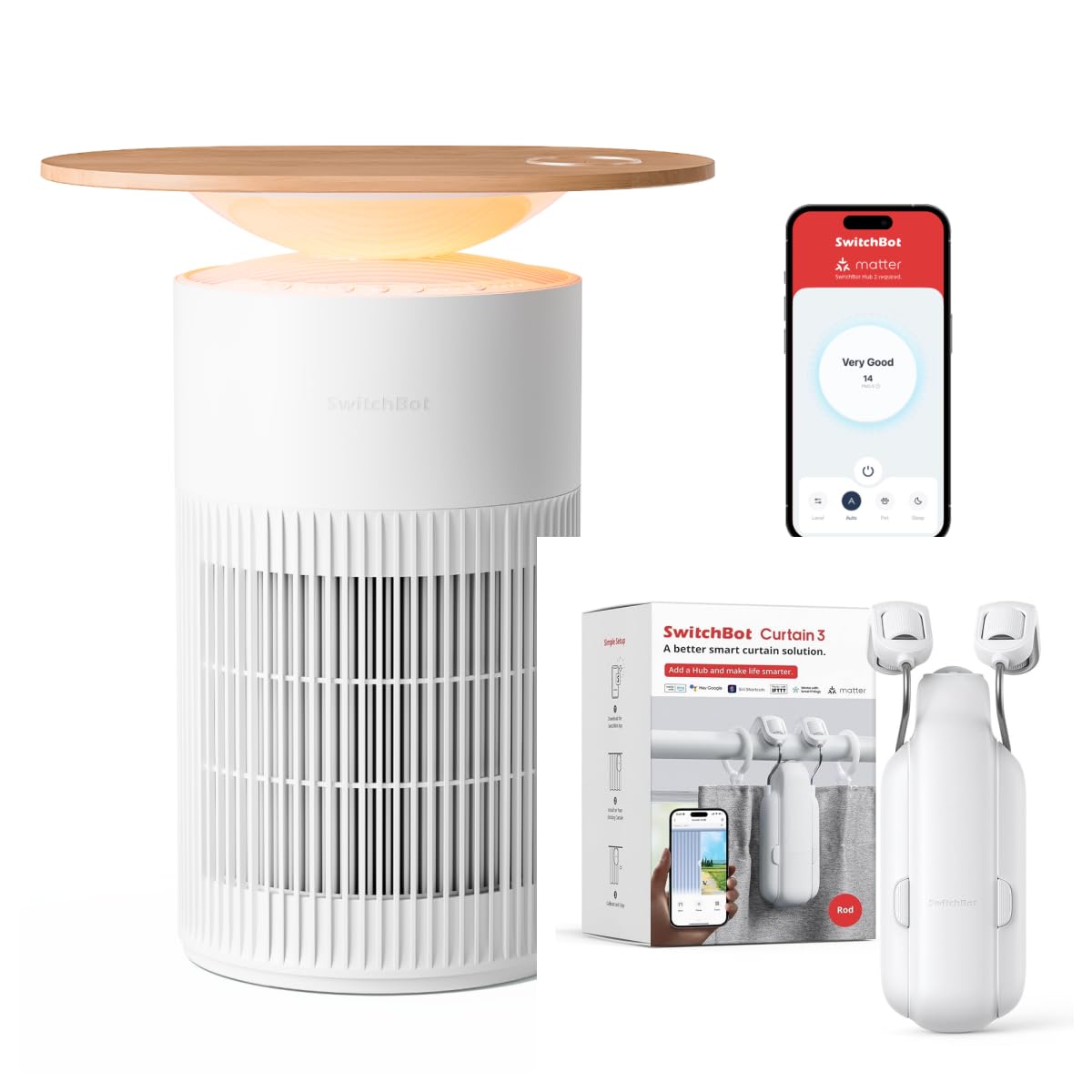 エドガーさん専用 SwitchBot Air Purifier Table SwitchBot Air Purifier Table includes a wireless charger for